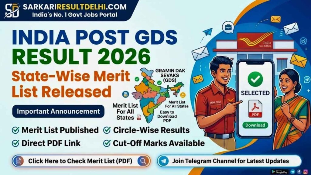 India Post GDS Result 2026 – State‑Wise Merit List PDF Released