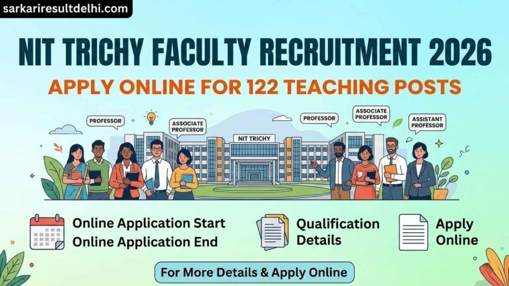 NIT Trichy Faculty Recruitment 2026 – Apply Online for 122 Teaching Posts